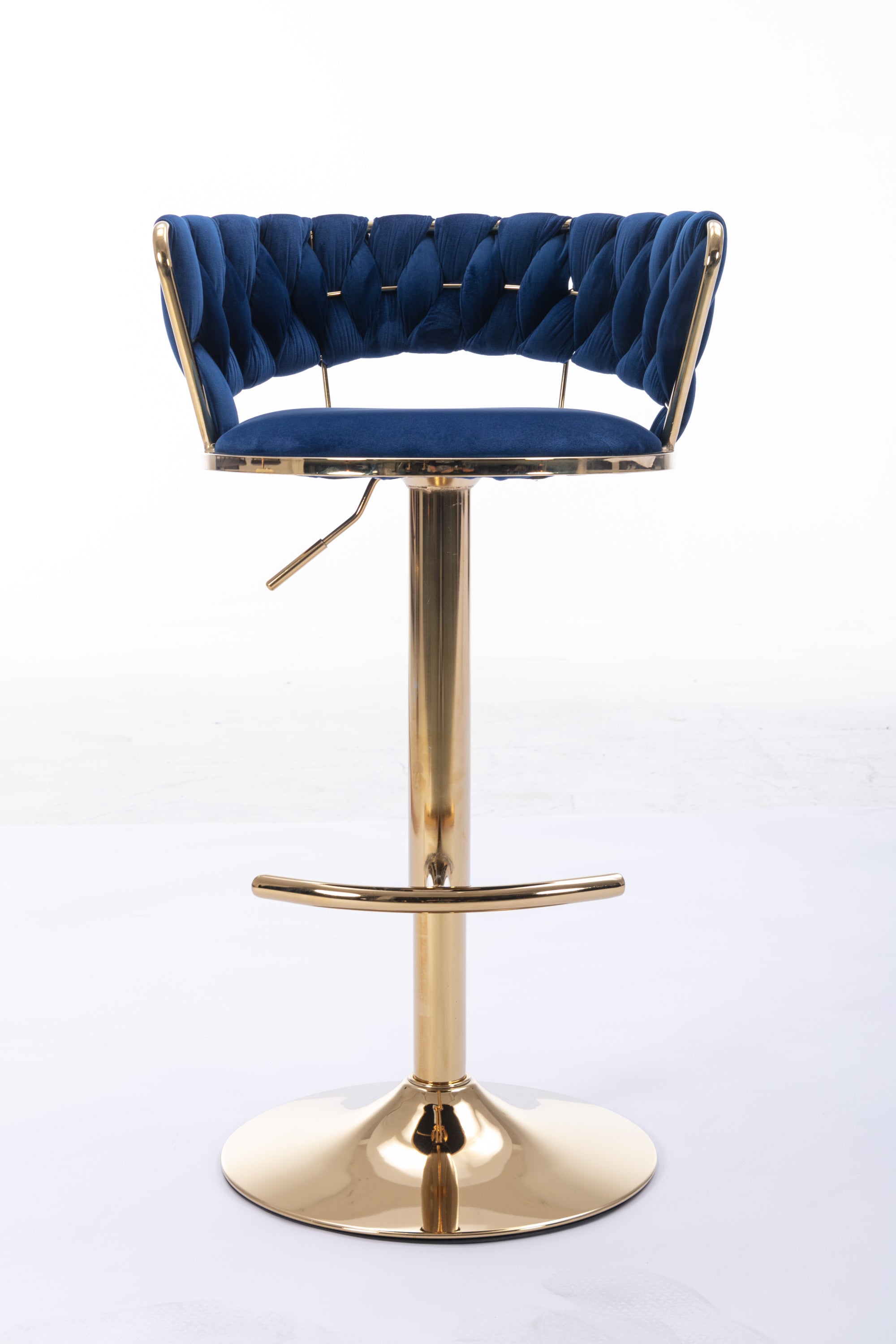 Swivel Height Adjustable Velvet Bar Stools with Golden Leg (Set of 2 )