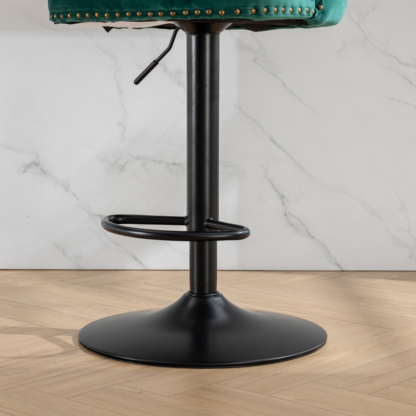 Modern Swivel Velvet Barstools Adjusatble Seat (Set of 2)