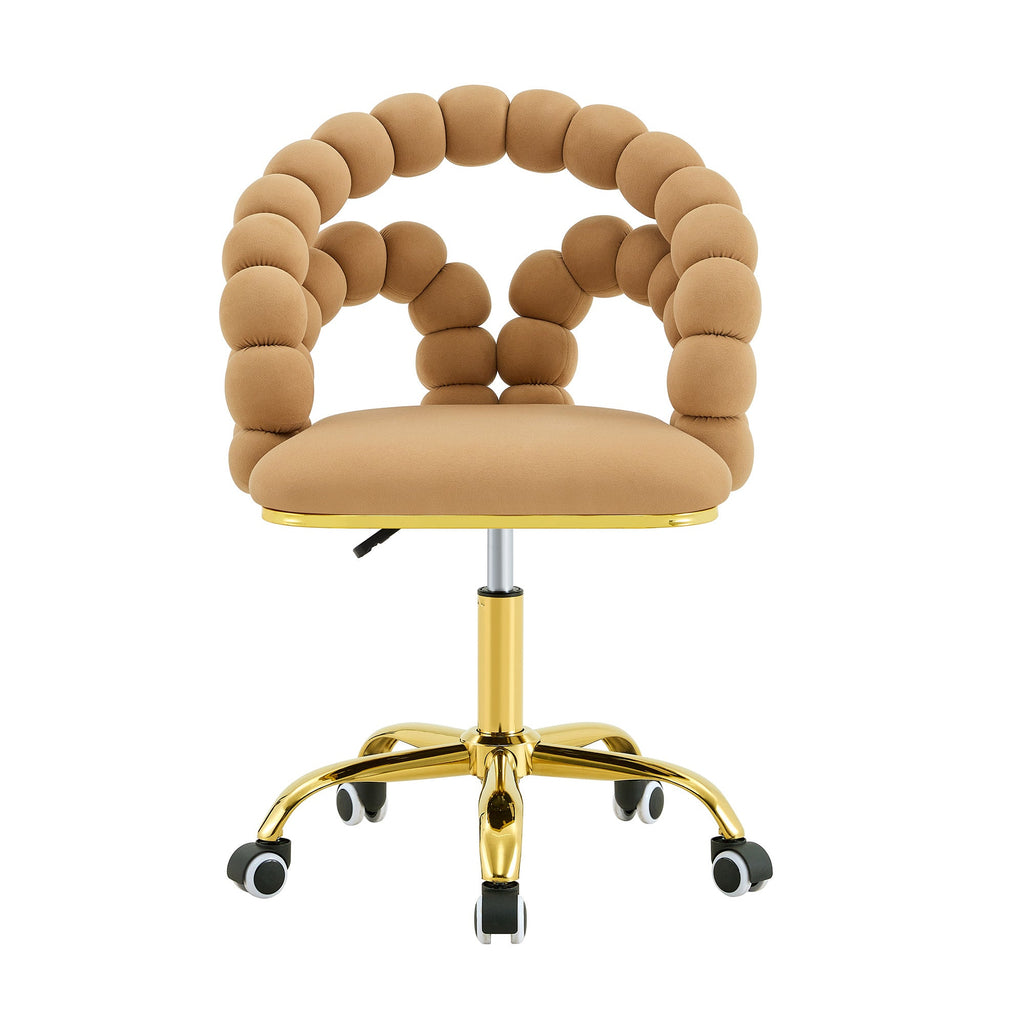 Coloful Modern Velvet Adjustable Swivel Desk Chair with Bubble Back