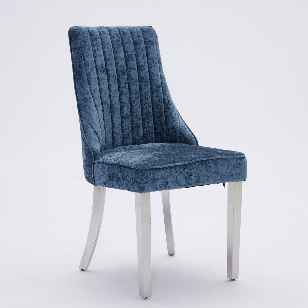 Rayon Cloth Flocking Chenille Dining Chairs (Set of 2 )