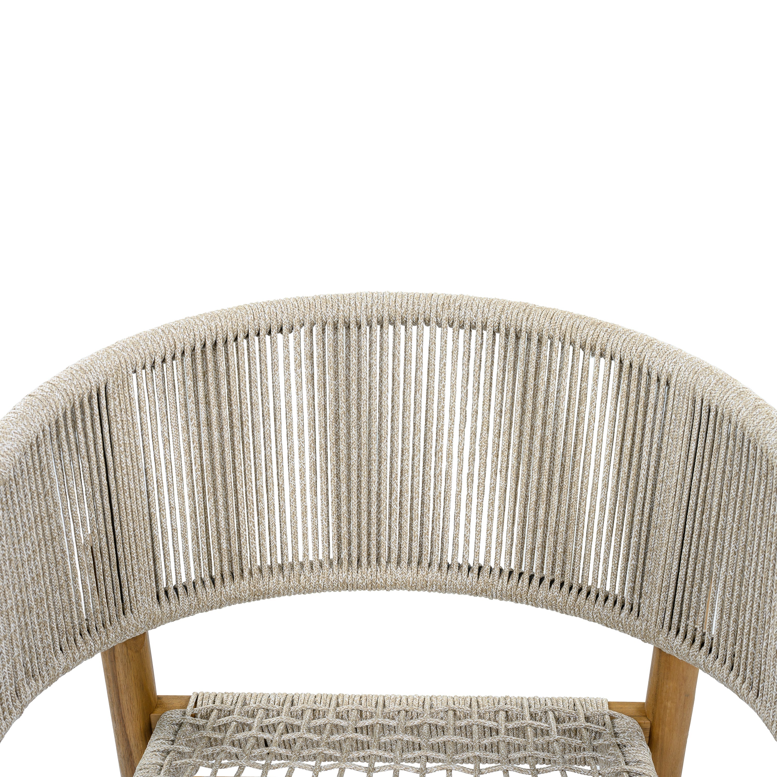 2-seat Woven Outdoor Chairs, Comfy Patio Seating with Elegant Teak Finish