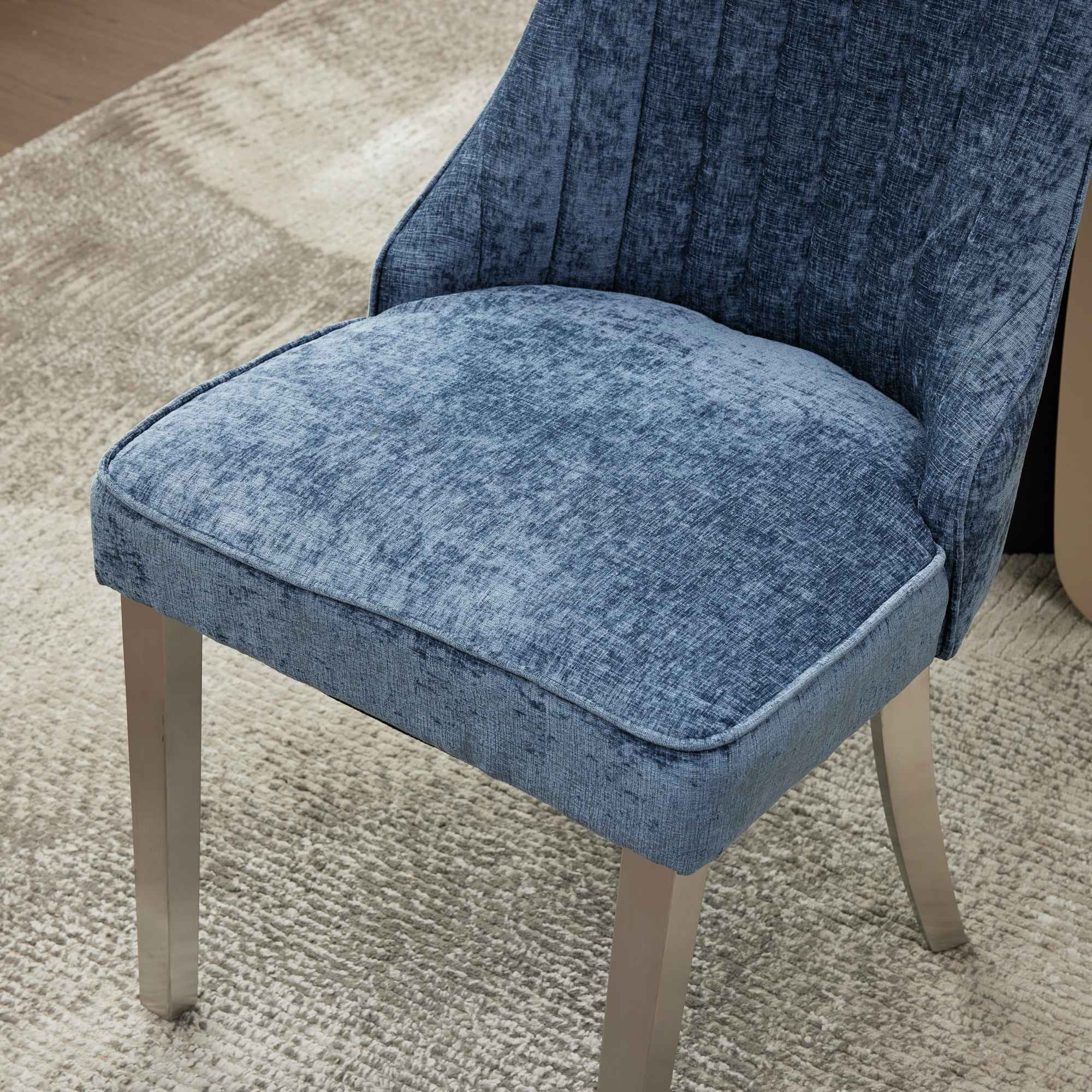 Rayon Cloth Flocking Chenille Dining Chairs (Set of 2 )
