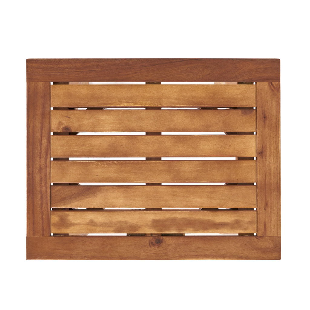 Kinesis Outdoor Side Table with Slatted Top and Wood Frame