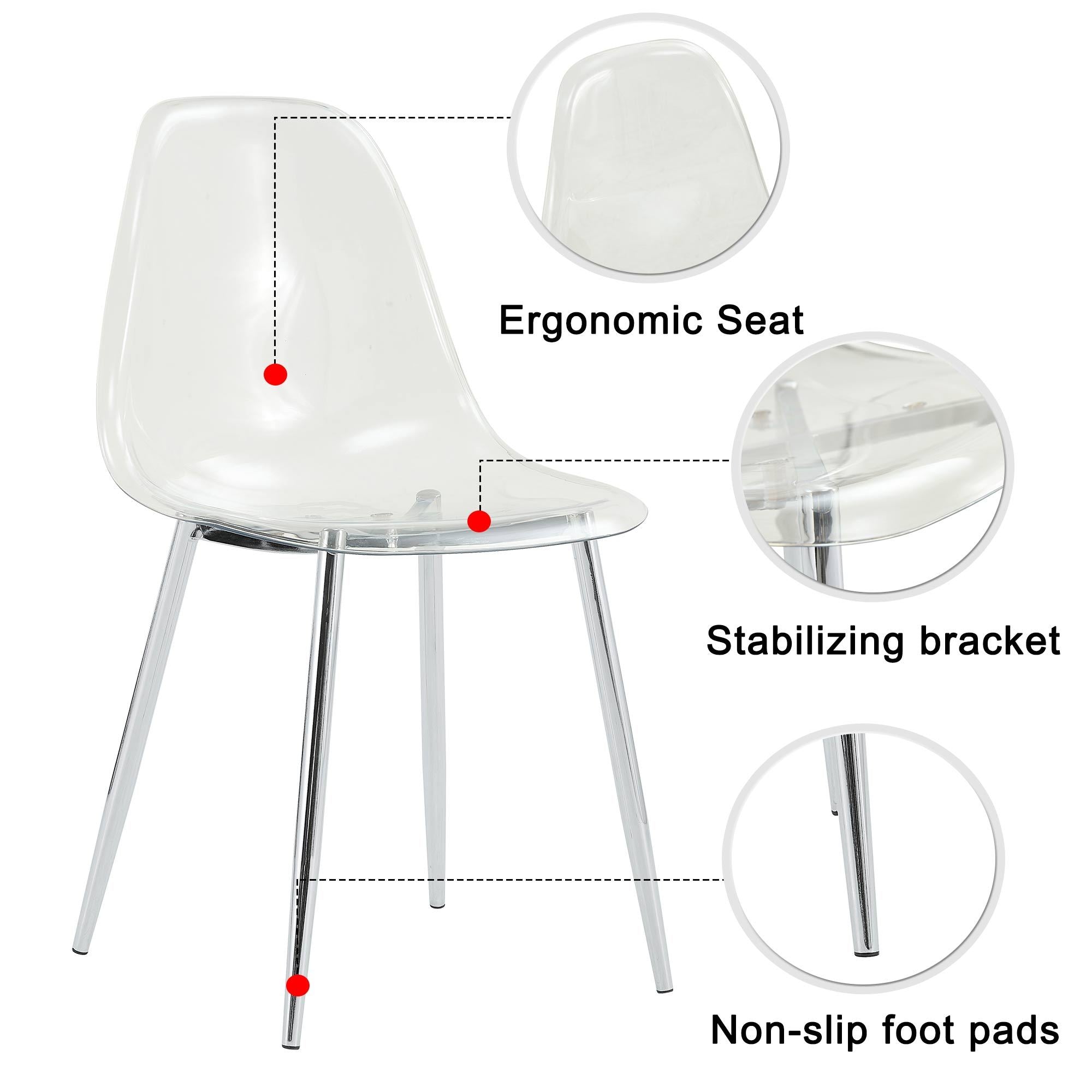 Modern Minimalist Transparent Metal Dining Chairs