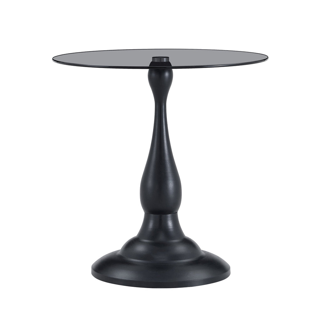 20" Small Luxury Metal Round Side Table with a Glass Top