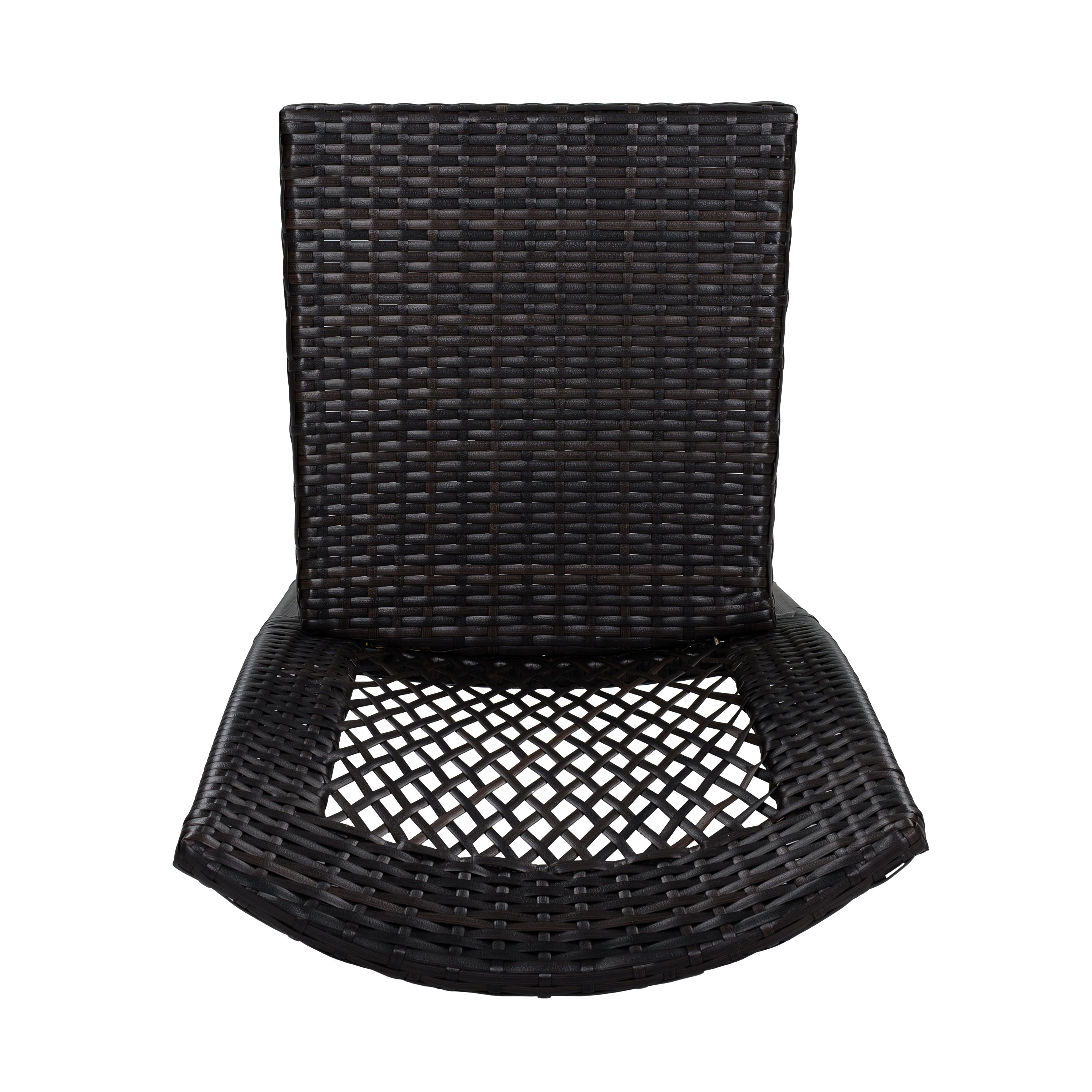 Outdoor Dining Chairs Set of Stackable UV Resistant Rattan Steel Frame Patio Garden