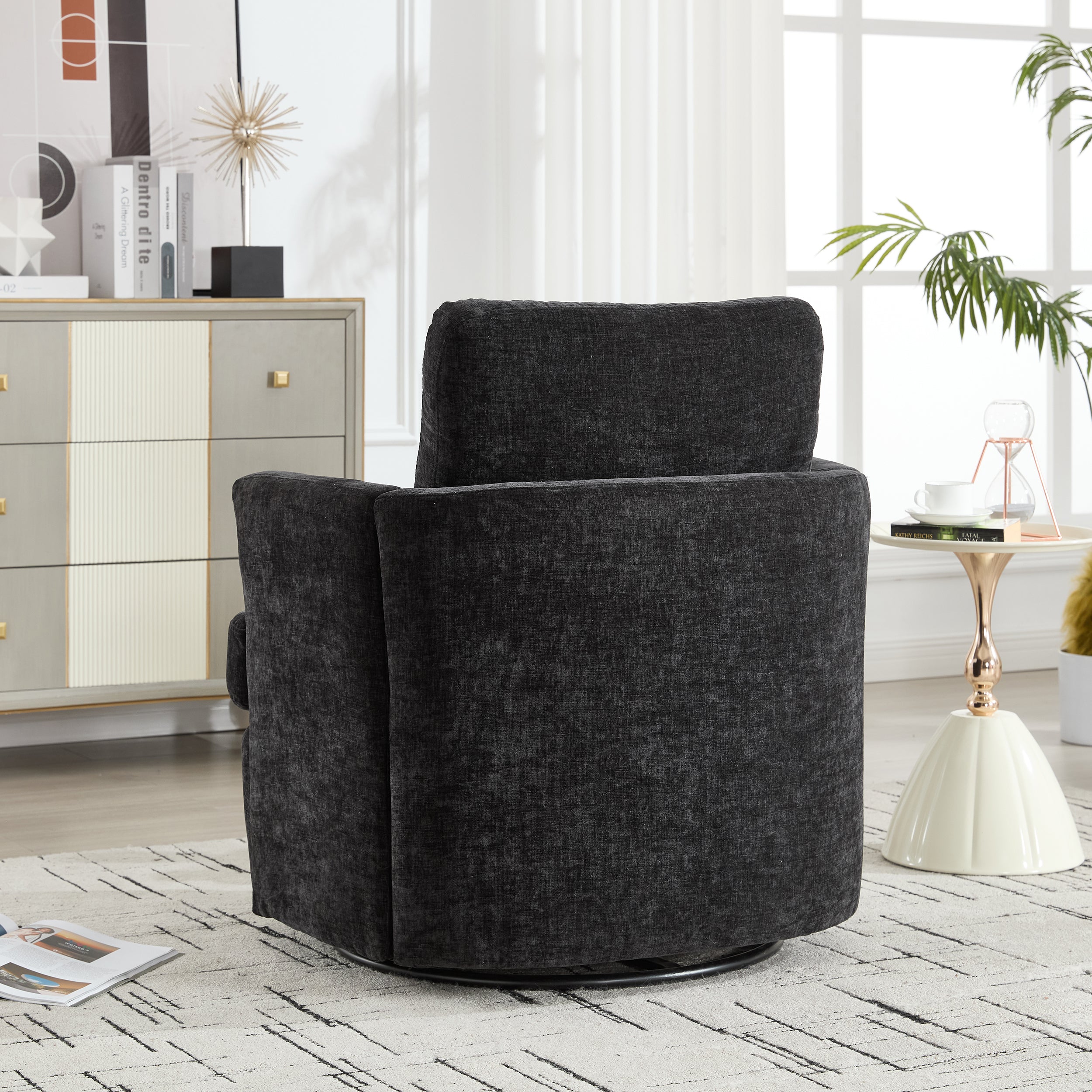 Swivel Chenille Fabric Sofa Chair