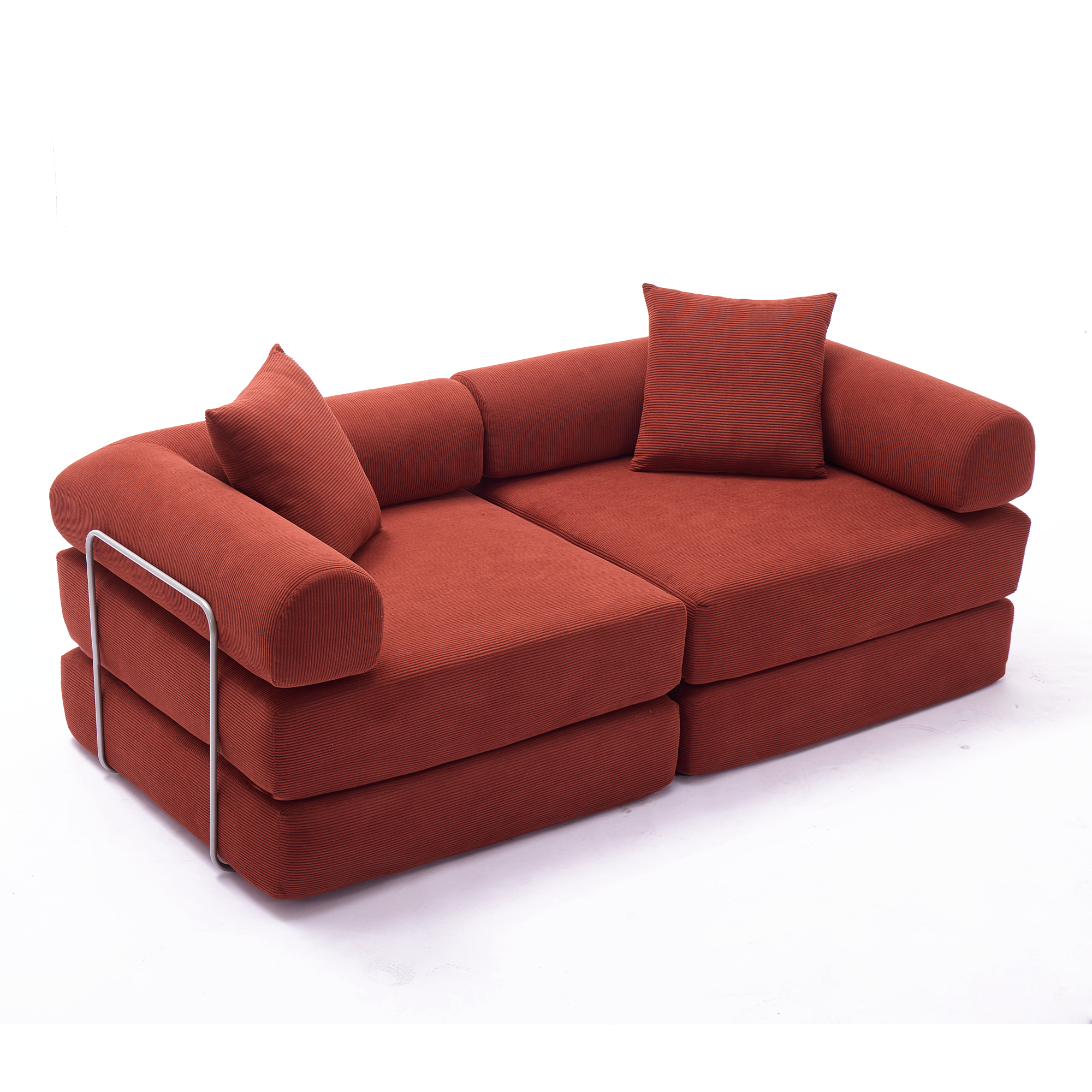 2 Seat Convertible Couch Folding Mattress Couch Sofa Bed