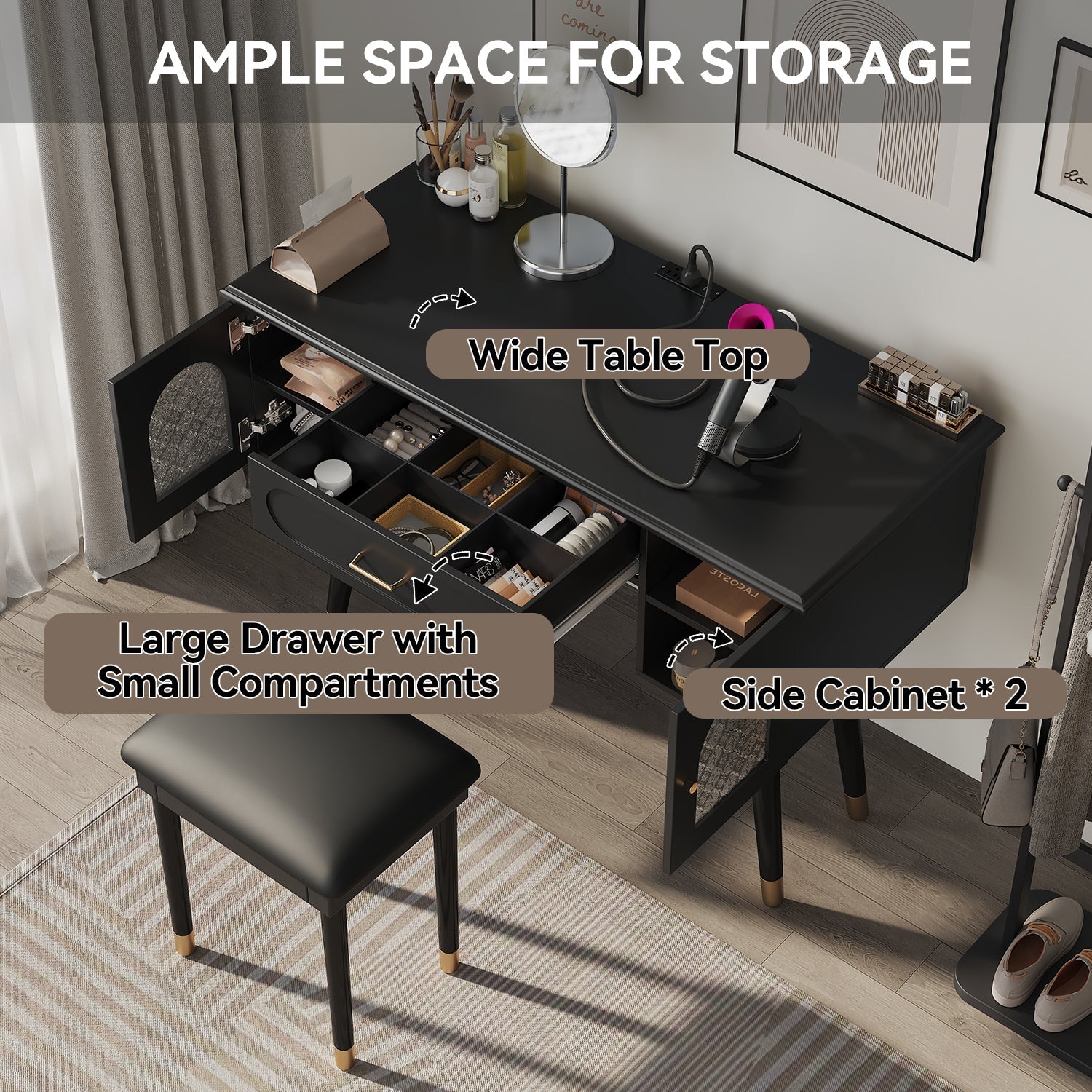 Modern Elegant Vanity with Organizer