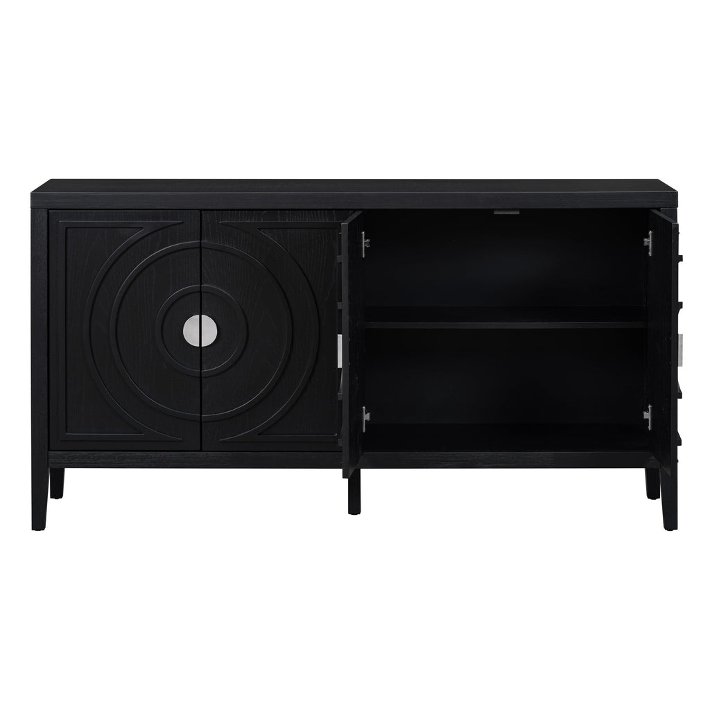 60" Circular Groove Design Sideboard Door for Living Room