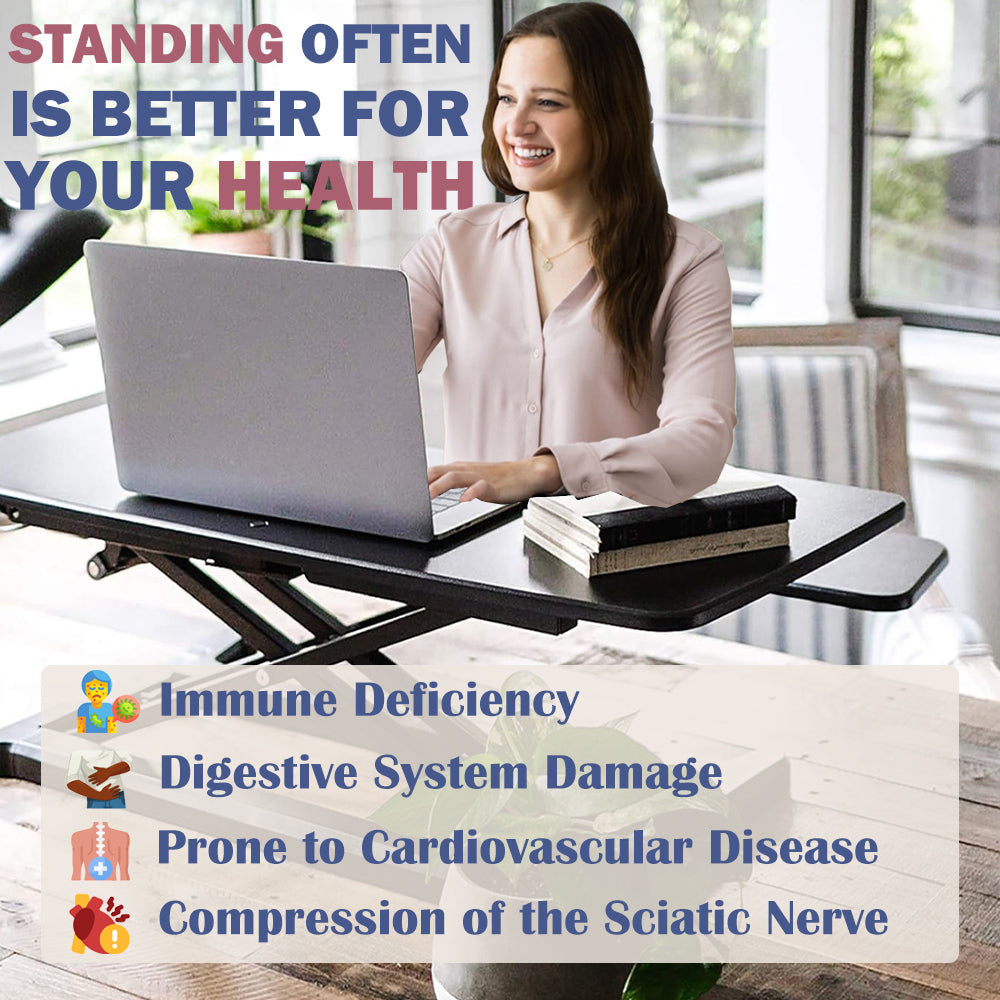 32 Inch Desk Converter Height Adjustable Sit to Stand Rise