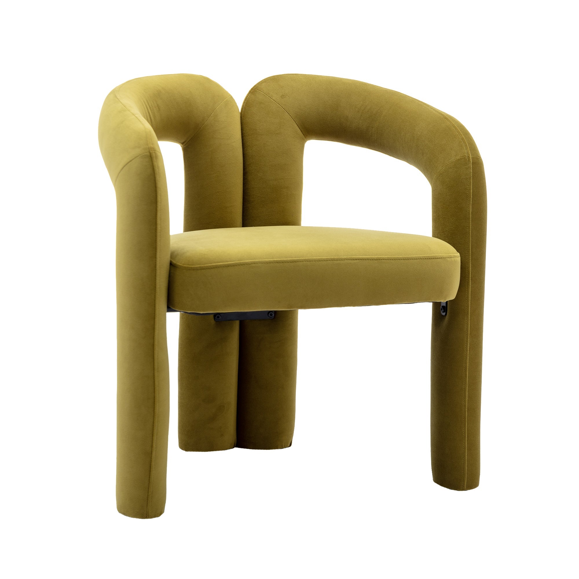 Contemporary Velvet Fabric Upholstered Accent Side Chairs (Set of 2)
