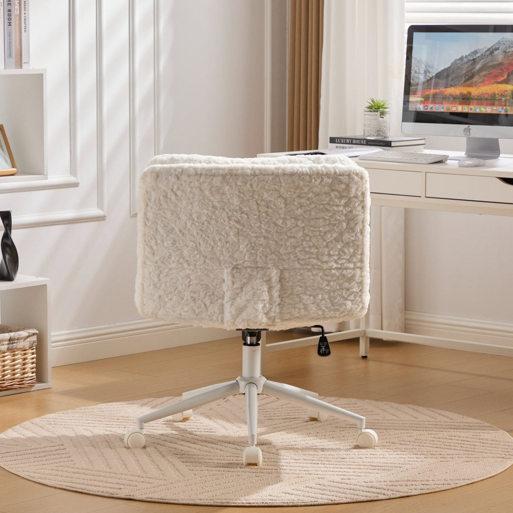 W26.4 inch Wider Artificial Rabbit Hair Home Office Chair