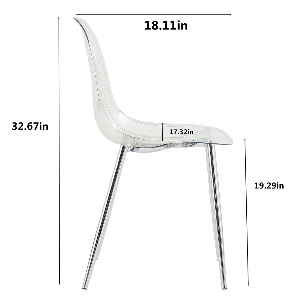 Modern Minimalist Transparent Metal Dining Chairs