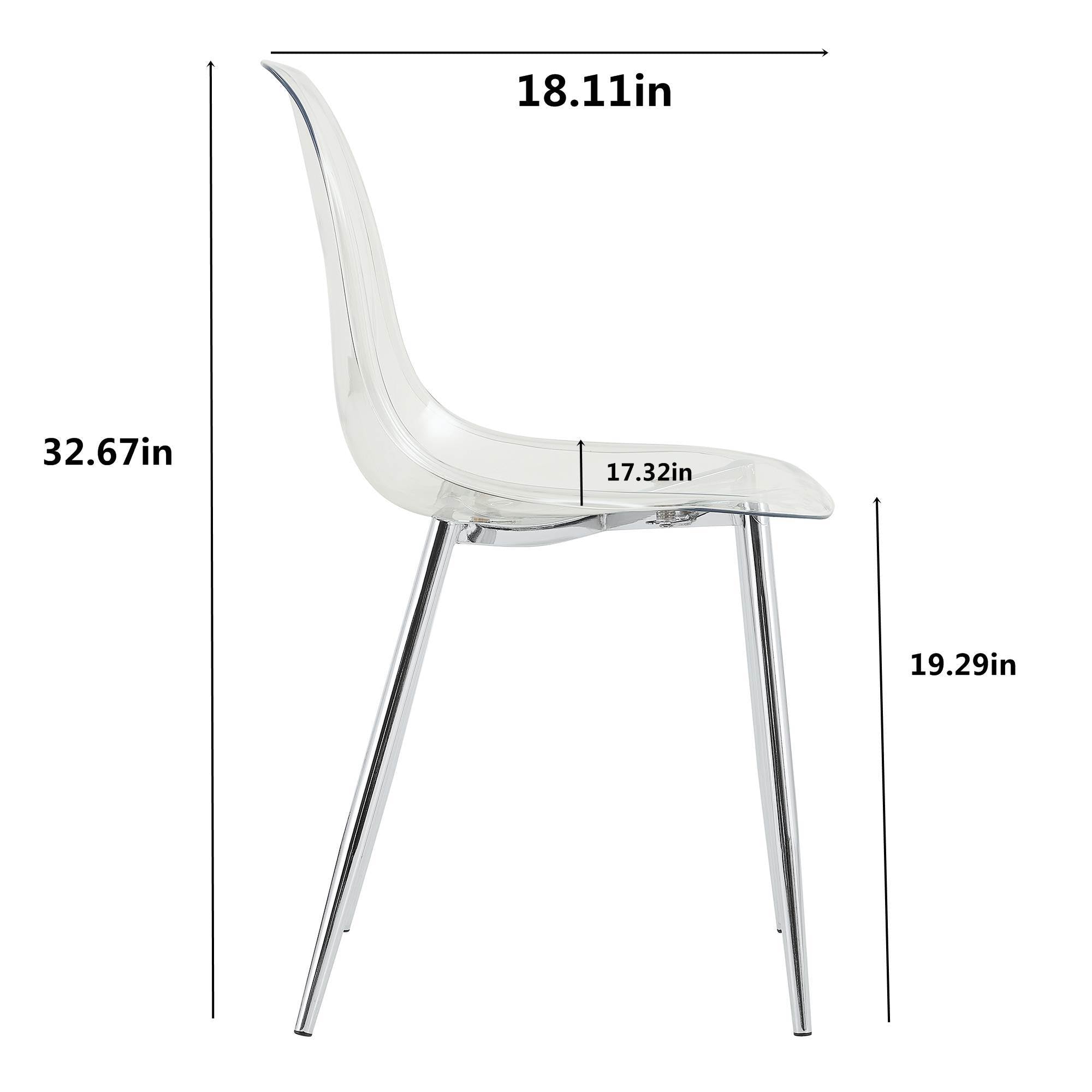 Modern Minimalist Transparent Metal Dining Chairs