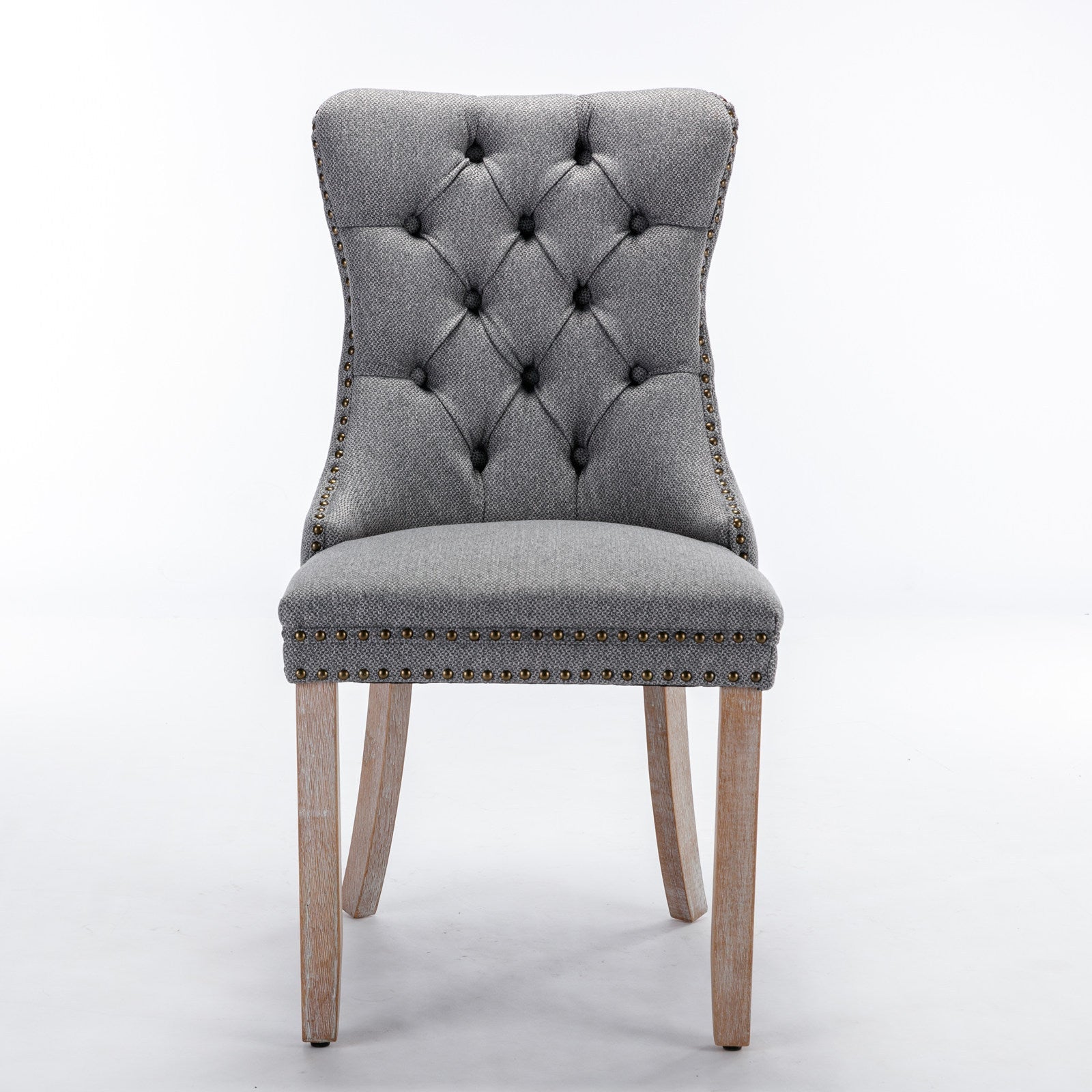Linen Contemporary Tufted Flax Upholstered Dining Chairs (Set of 2)