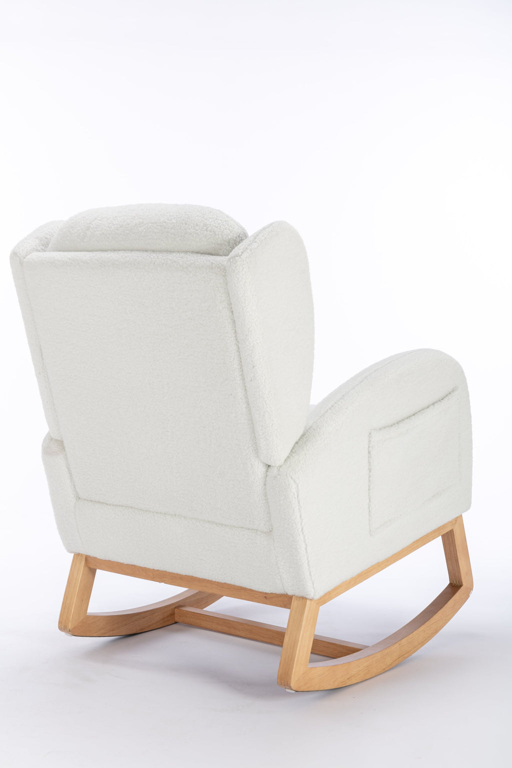 Teddy Fabric Rocking Chair with Packet Wood Legs