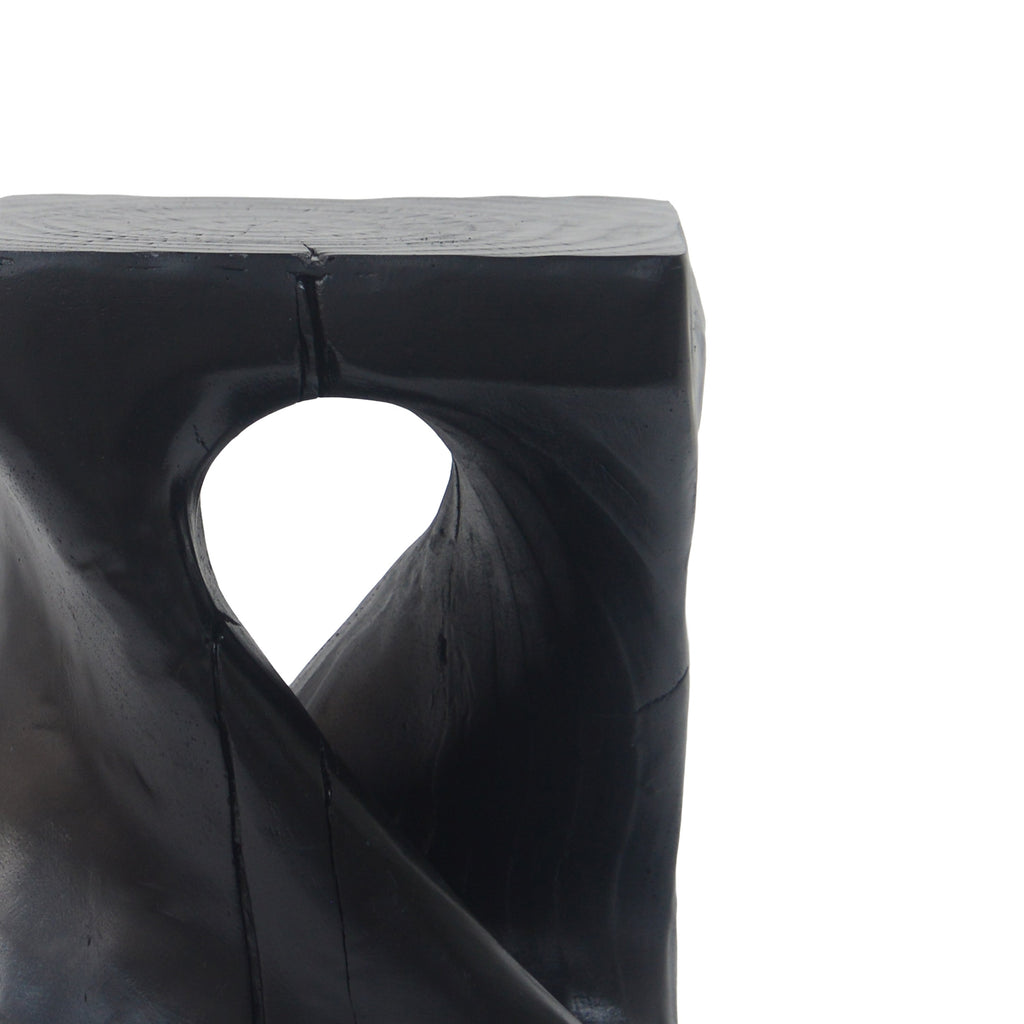 Twist Shape Side Table with Wood-like Texture
