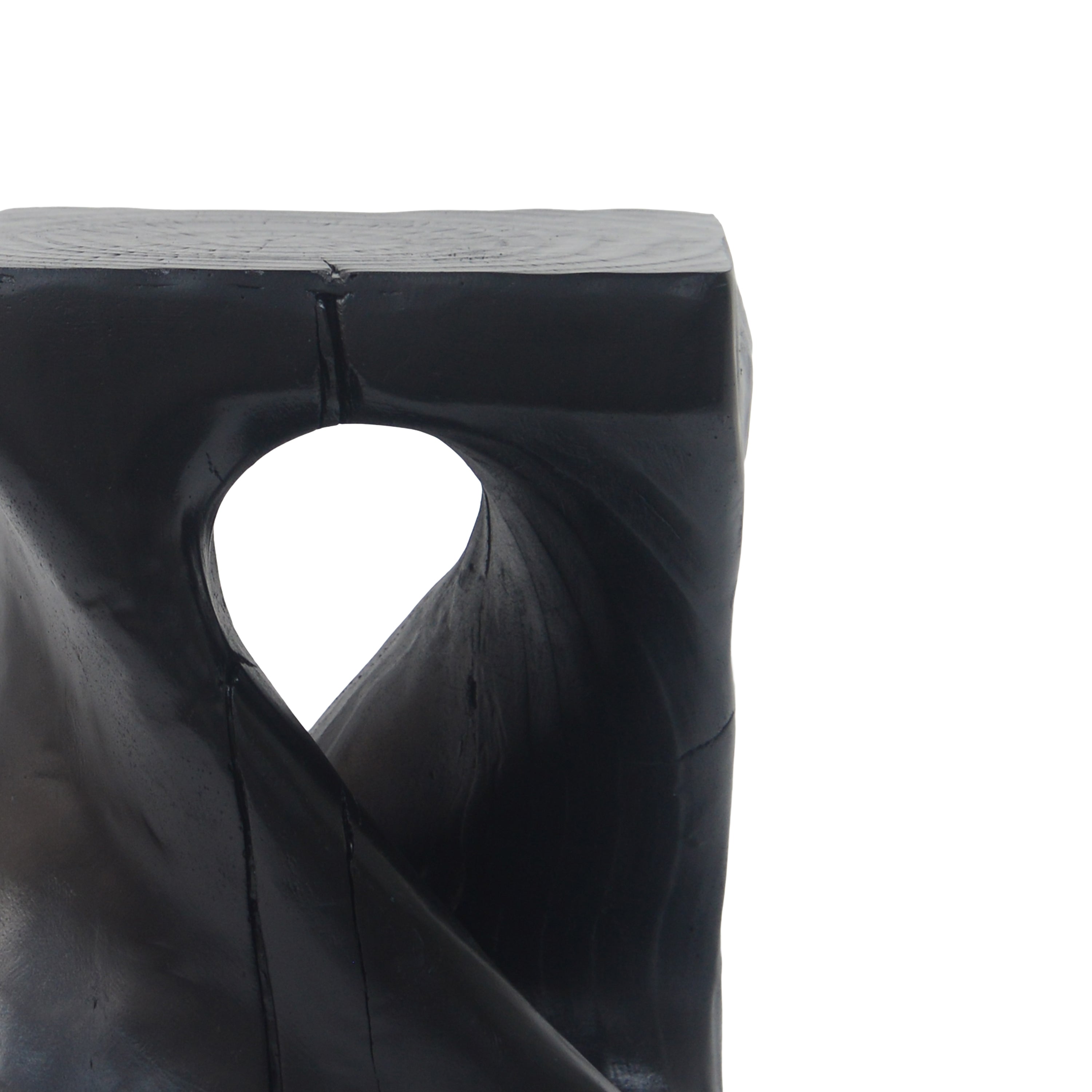 Twist Shape Side Table with Wood-like Texture