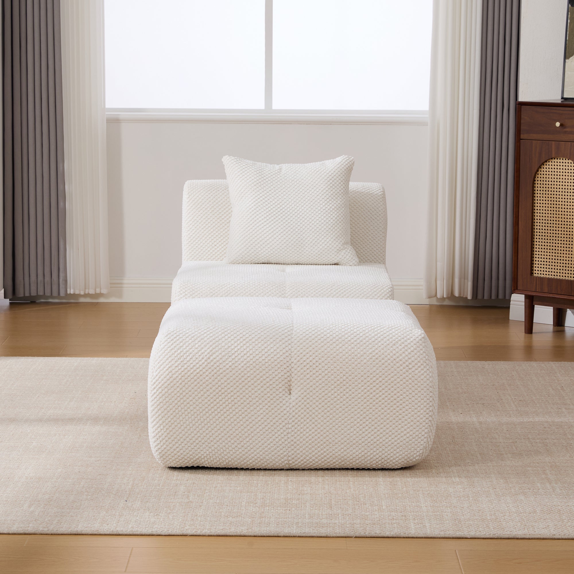 31' Modular Cloud Boneless Accent Chair with Ottoman Set