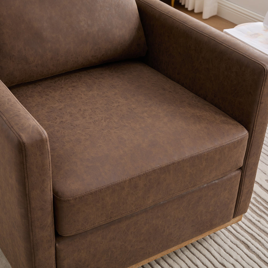 Modern Square Chenille Upholstered Swivel Accent Chair