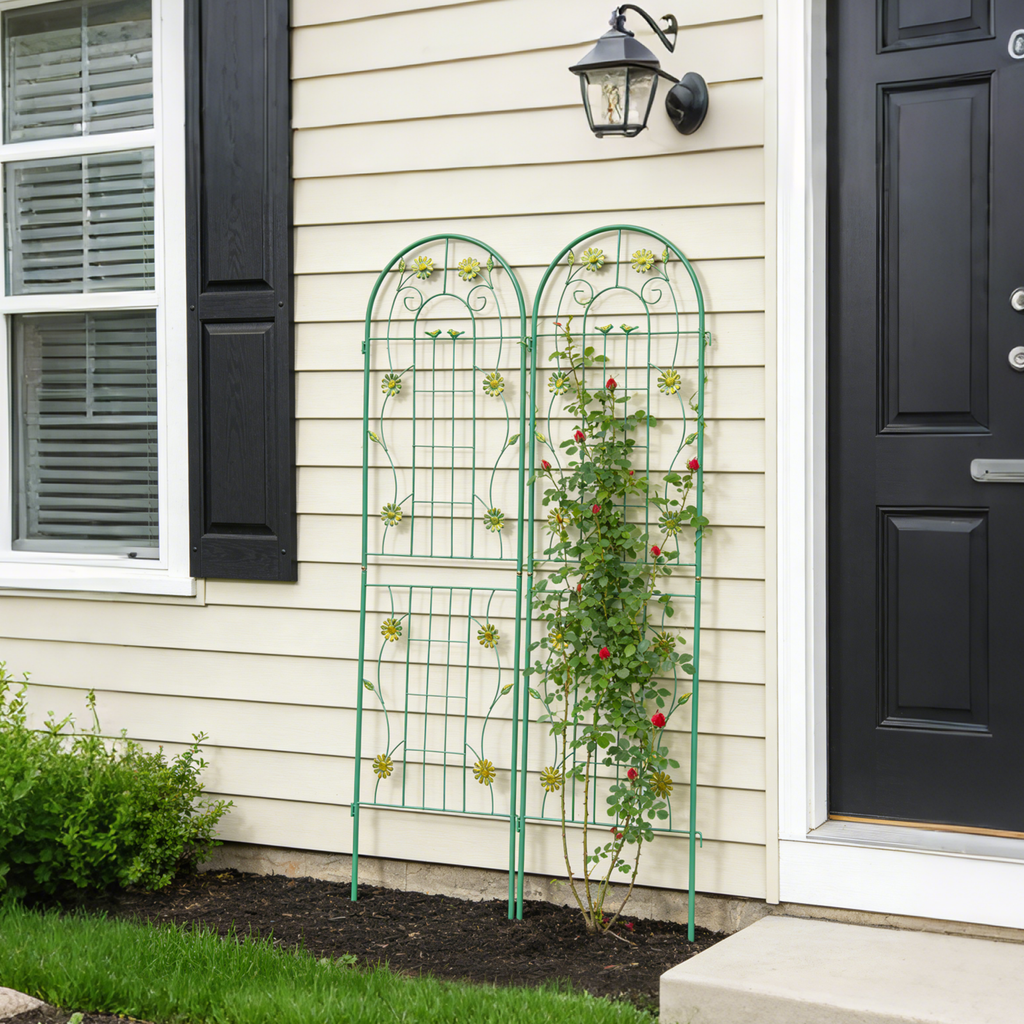 Metal Garden Trellis 71' x 19.7' Rustproof Trellis for Outdoor Flower Support