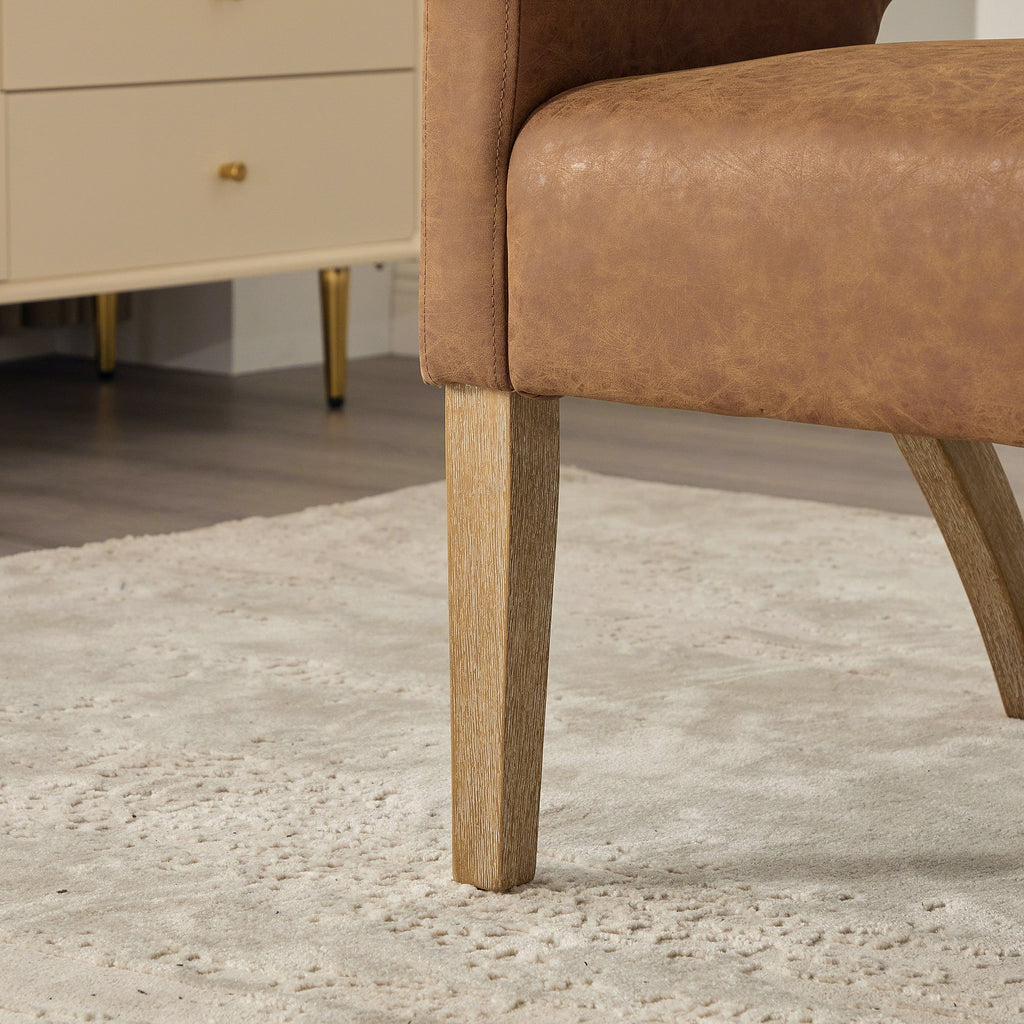 Modern Mid-Century PU Upholstered Open Back Armchair