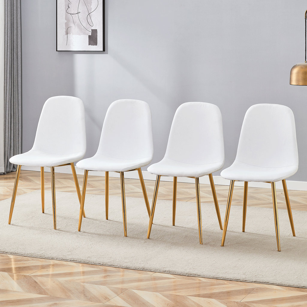 Luxury Simple Chair Black Linen Dining Chair  (Set of 4)