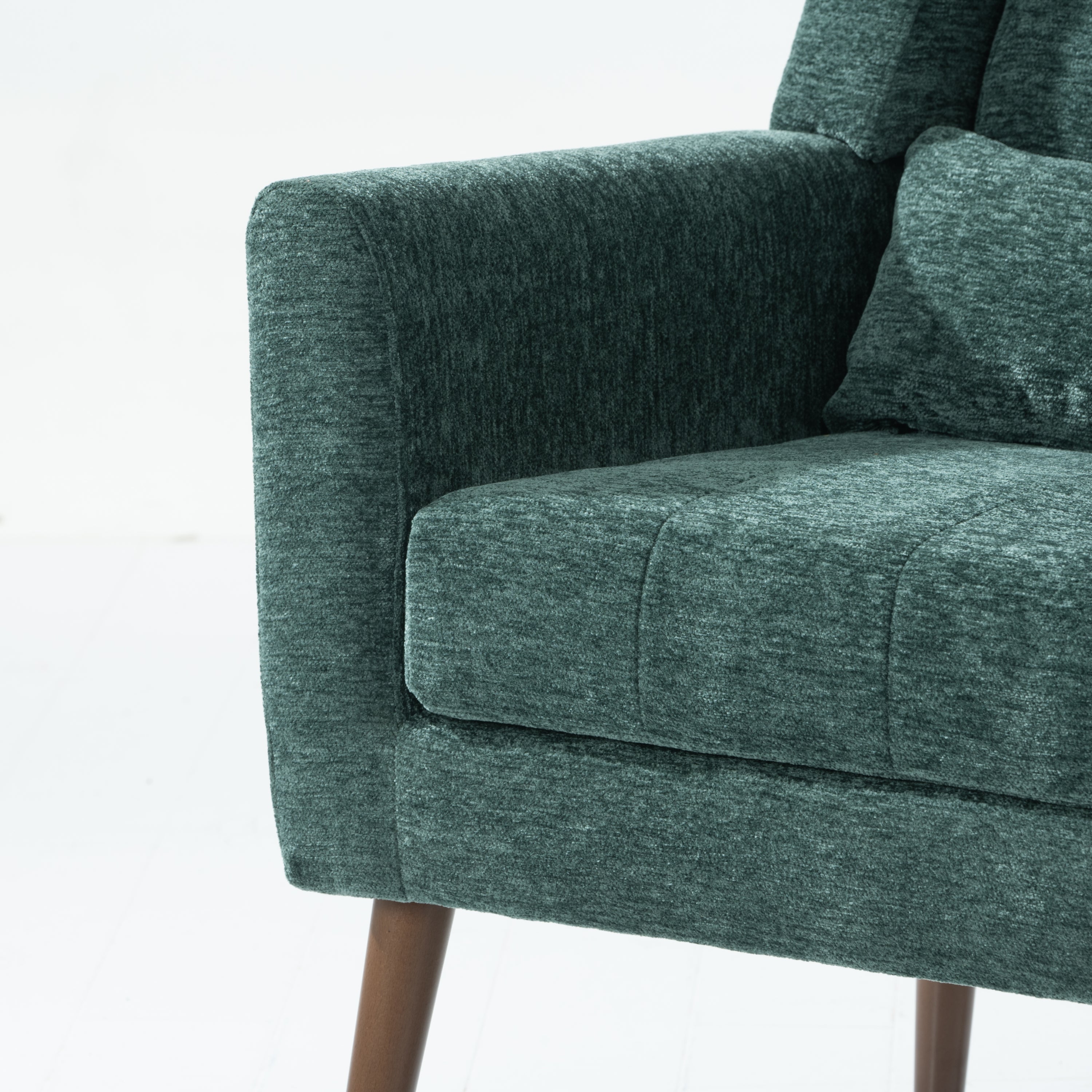 Mid-Century Chenille Accent Chair – Comfy Reading Chair with Lounge Style