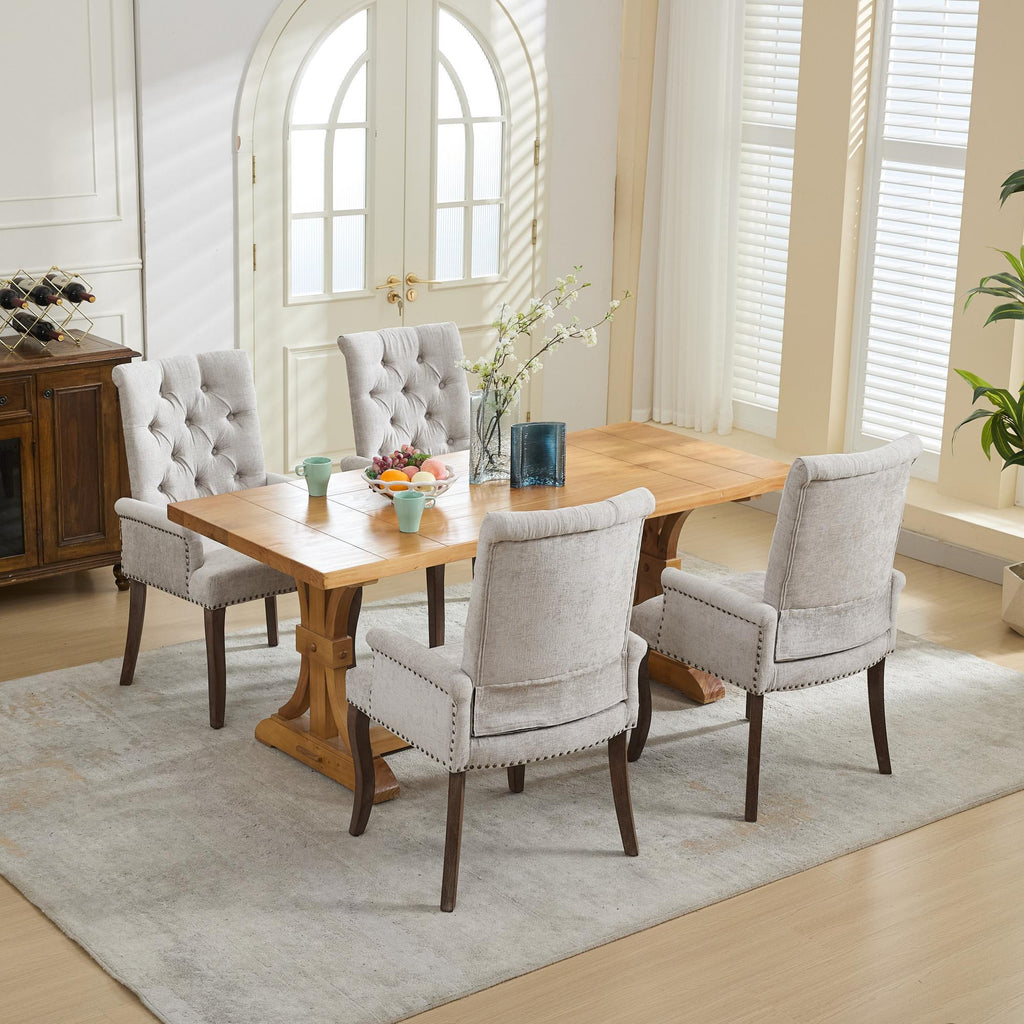 Elegant Upholstered Chenille Fabric Accent Dining Chair