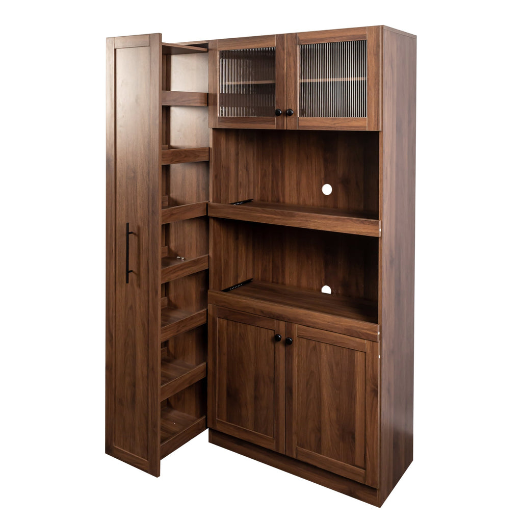 Farmhouse Pantry Organizers Cabinet with 4 Doors