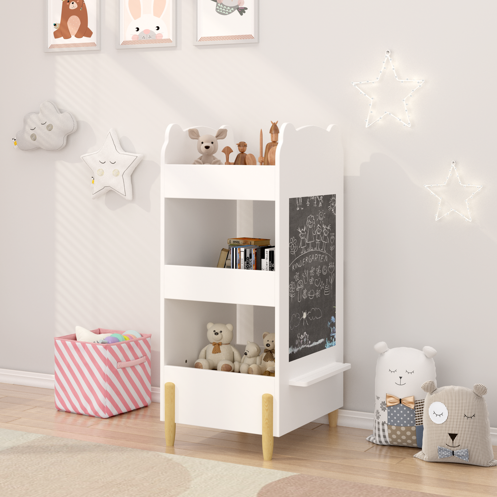 Kids Bookshelf with Chalkboard Side