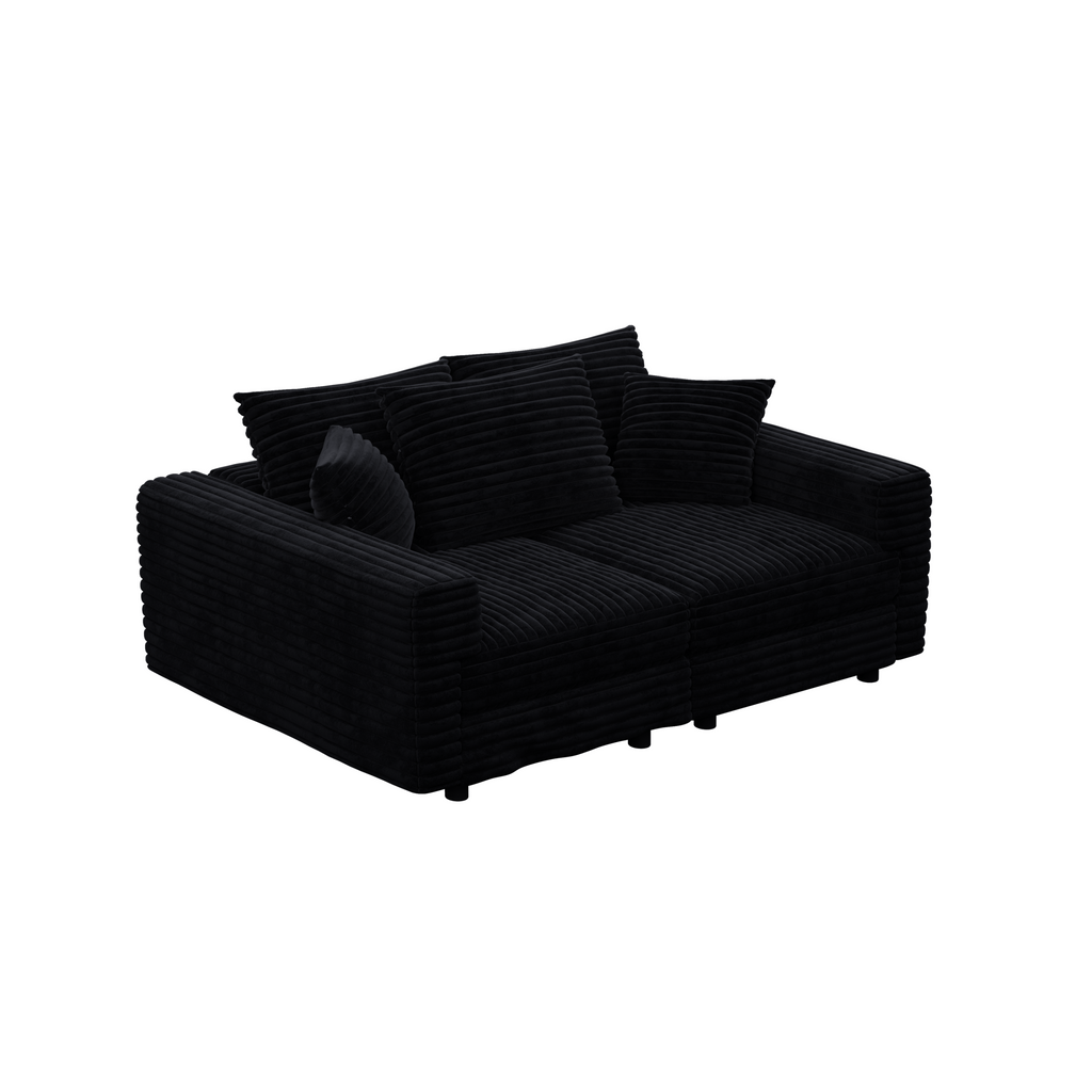82.7' Modern Comfy Cloud Couch Sofa with Soft Pillows + Ottomans Option