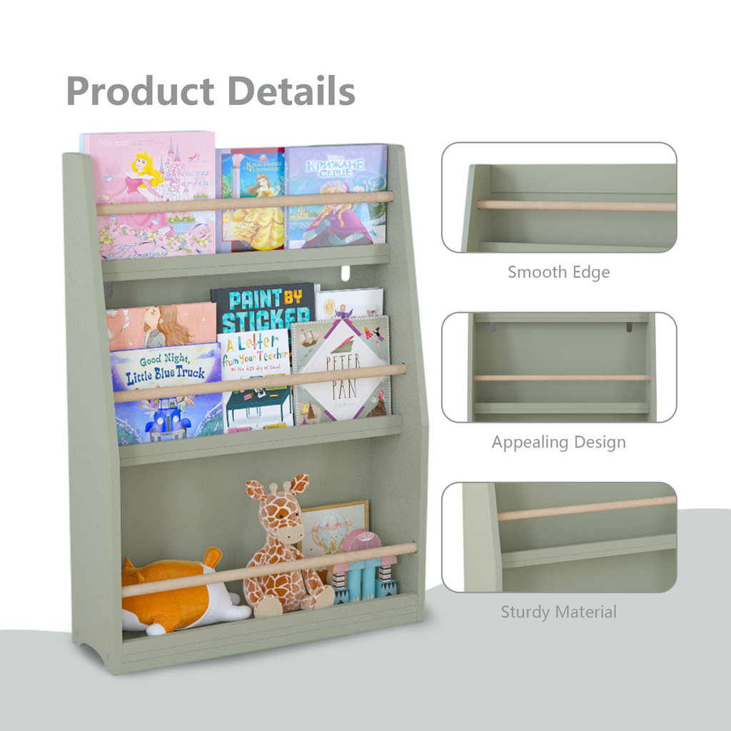 3 Tier Montessori Kids Book Display Rack