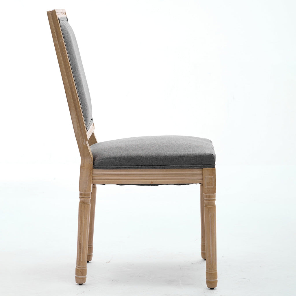 French Louis Dining Chairs with Square Backrest (Set of 2)