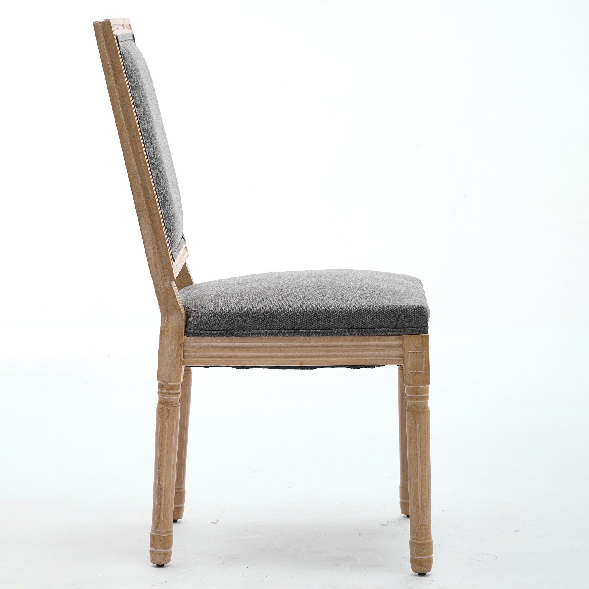 French Louis Dining Chairs with Square Backrest (Set of 2)
