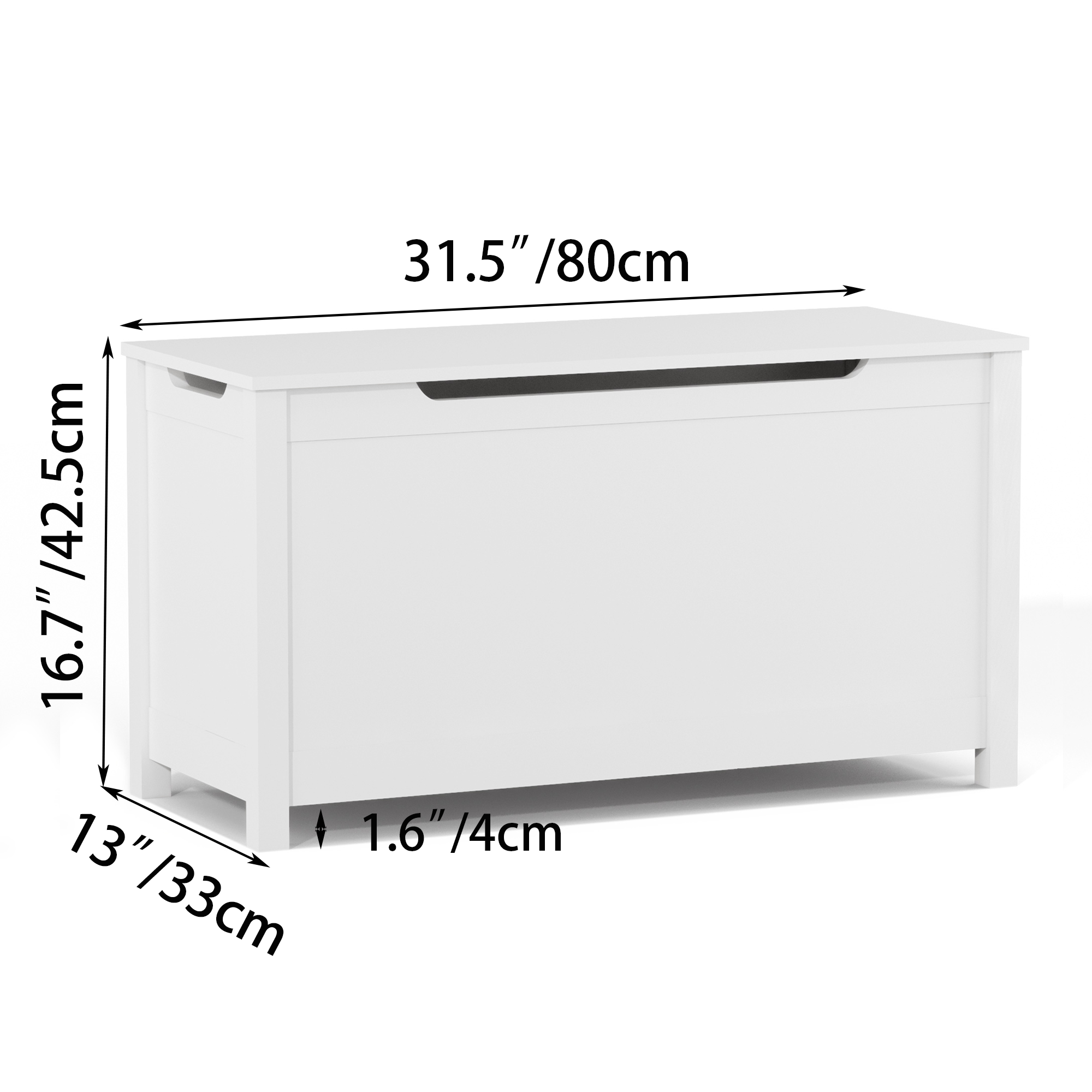 Kids Wooden Toy Box Storage with Safety Hinged Lid for Ages 2+