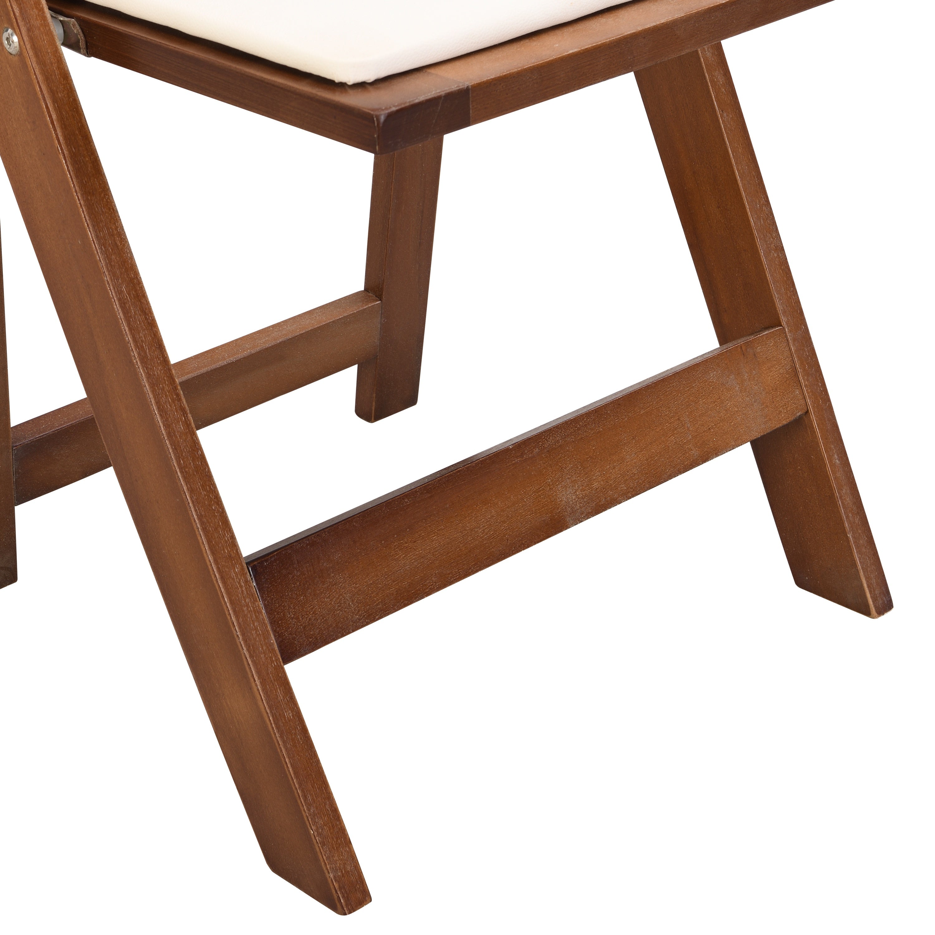 Set of 4 Folding Chairs Cushioned Solid Wood Space-Saving Dining Chairs