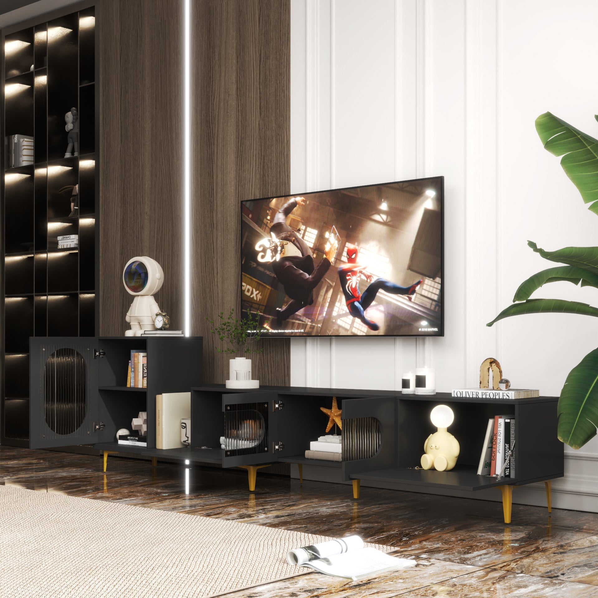 Wood Rectangle Extendable TV Stand
