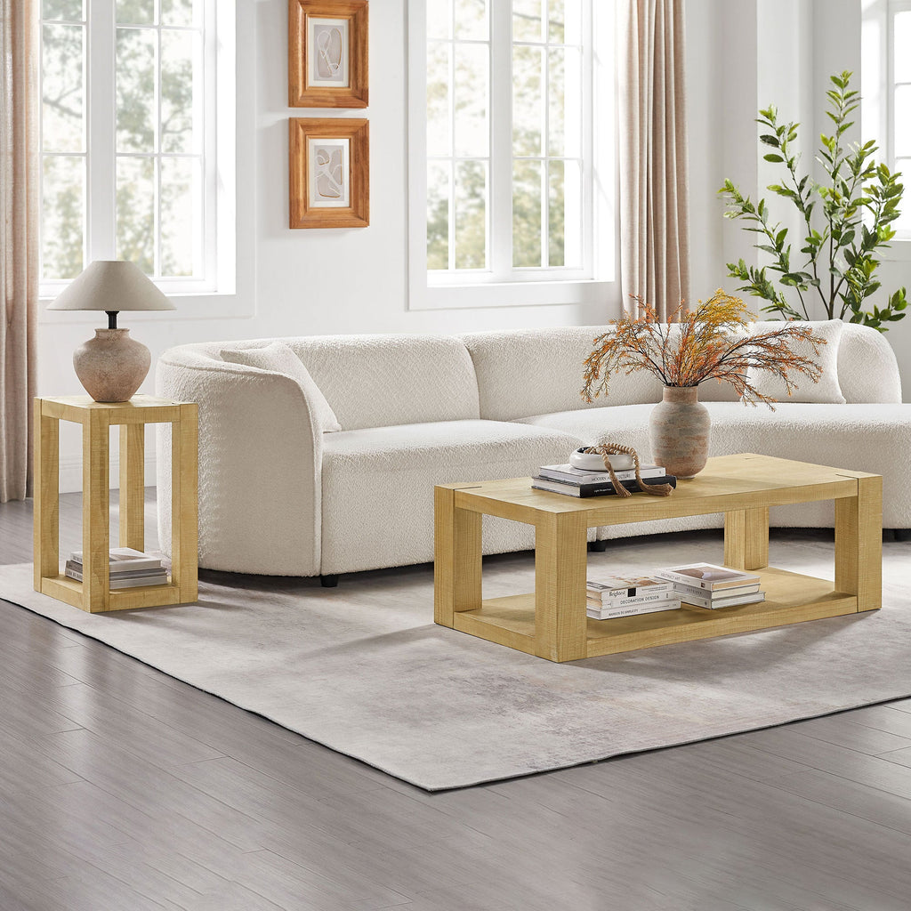 Modern 2 Tier Rectangle Coffee Table Set