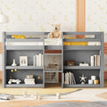 Twin Size Kid Low Loft Bed With Two-Tier Shelves