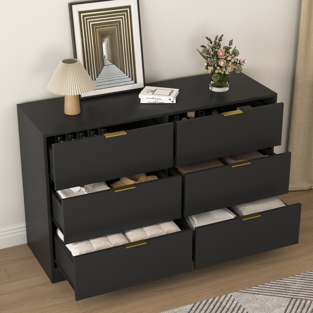 Modern 6-Drawer Dresser for Bedroom