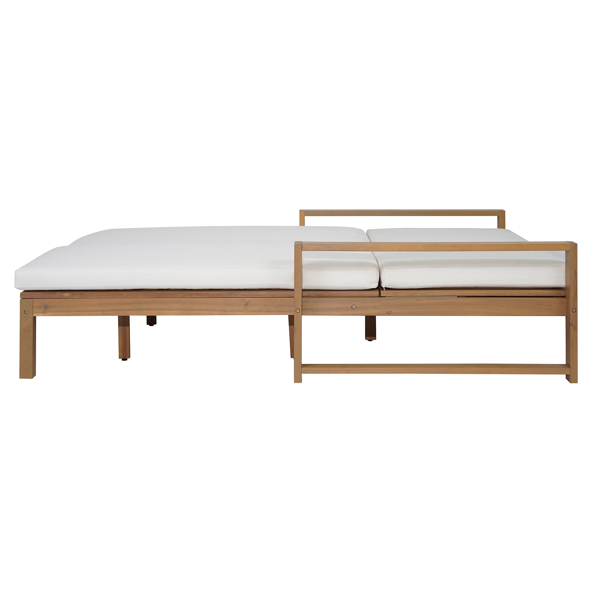 Double chaise lounge 5 position adjustable backs cushioned ideal for patio poolside relaxation