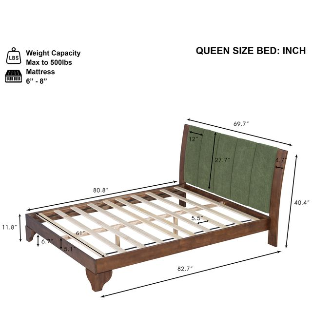 Queen Size Premium Pine Wood Queen Bed Frame