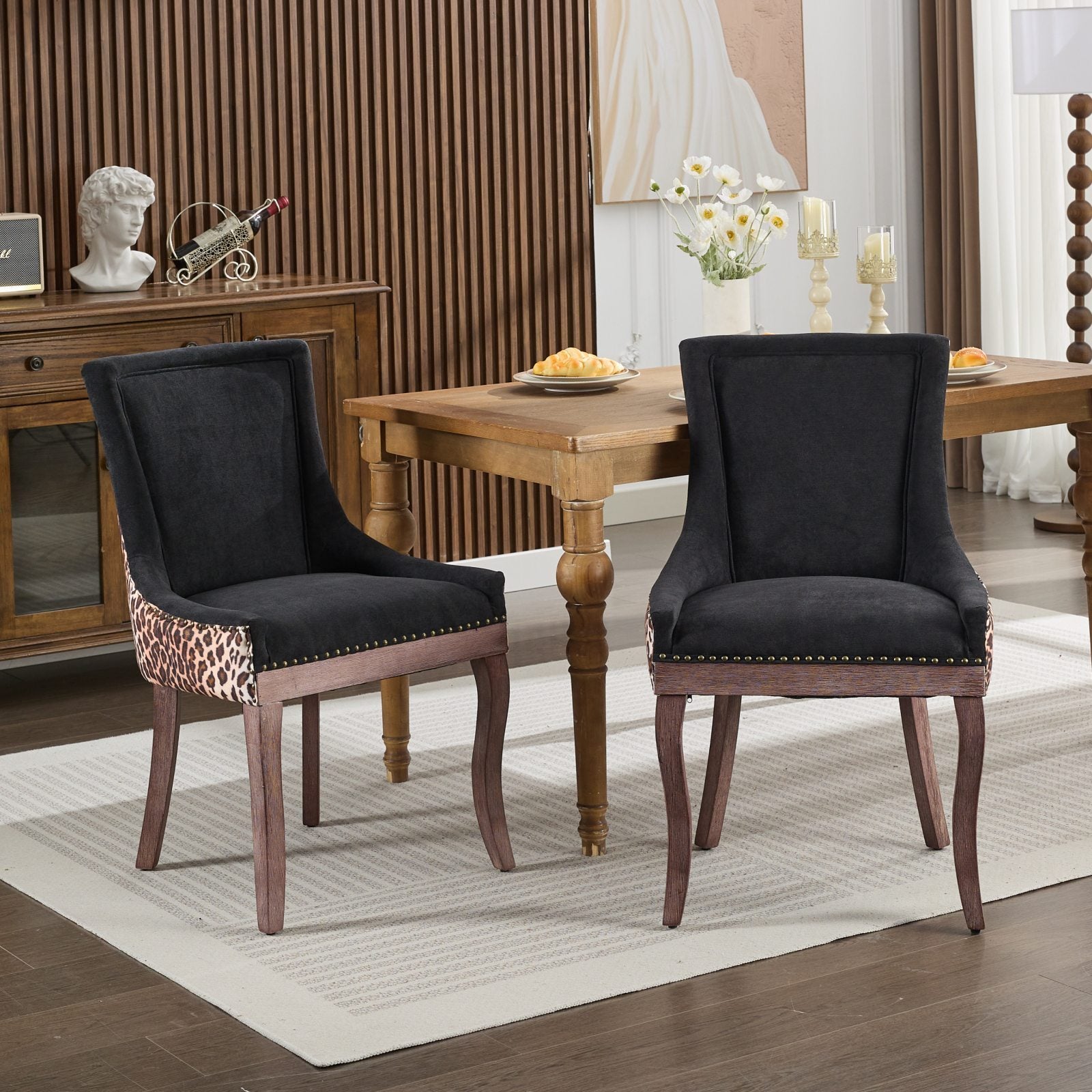 Ultra Side Thickened Fabric Dining Chair (Set of 2)