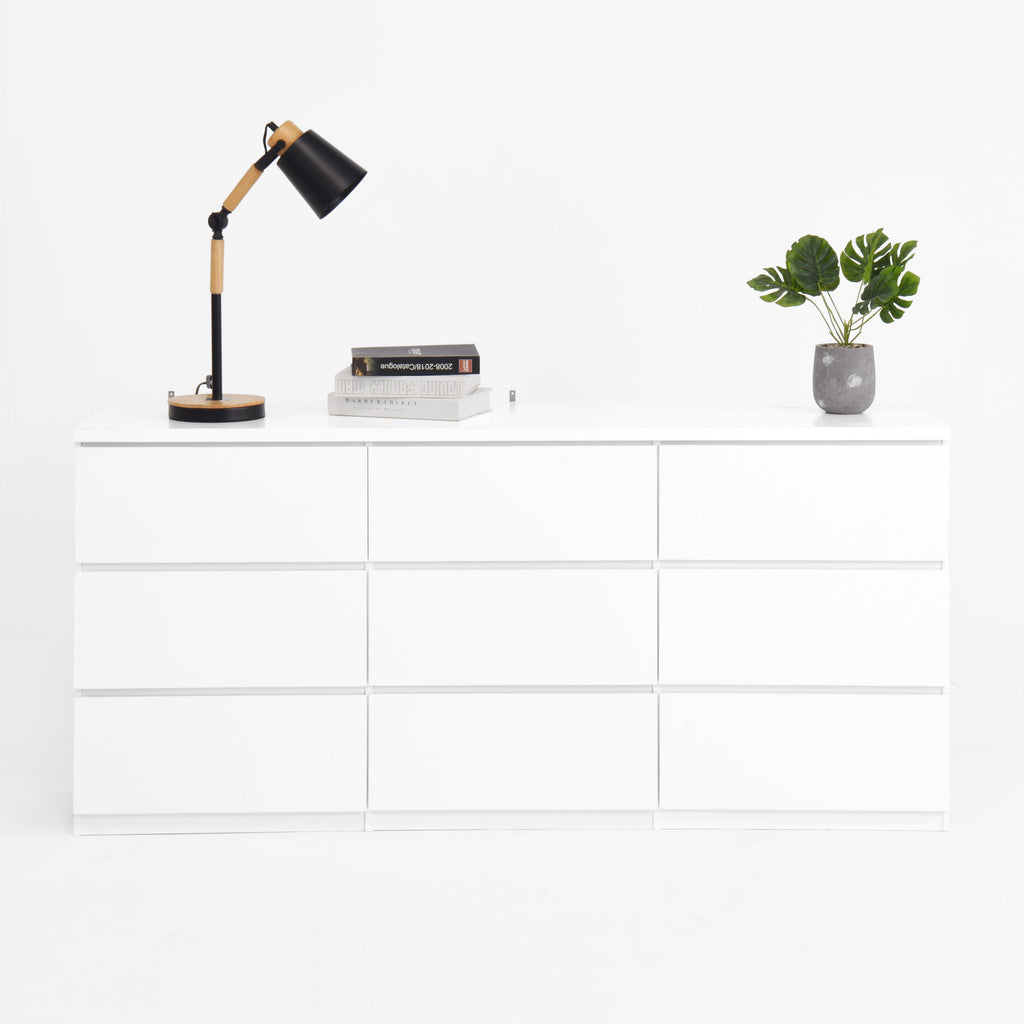 White 9 Drawer Cabinet for Bedroom