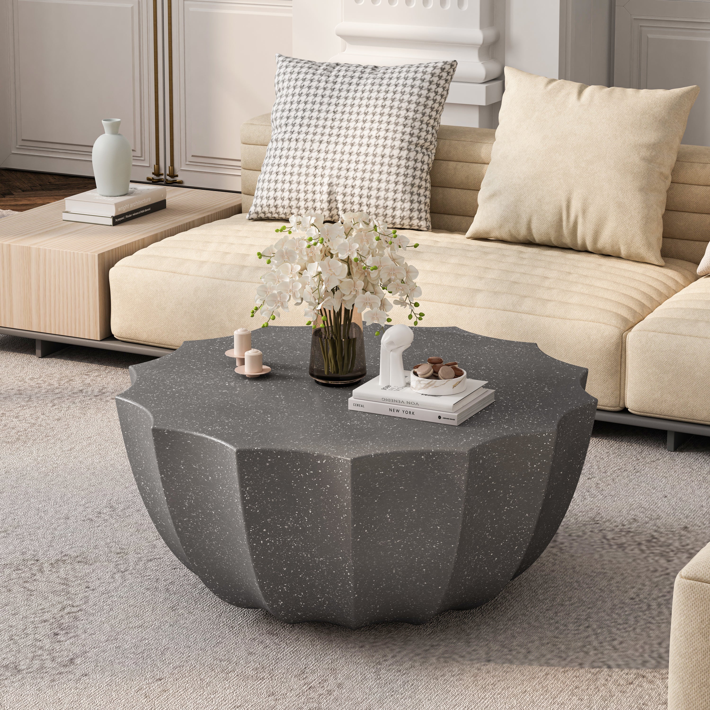 35.43' Modern Outdoor and Indoor Waterproof Coffee Table