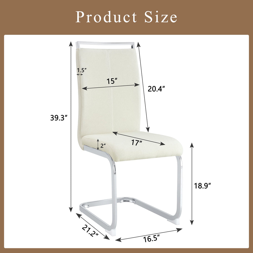 Luxury Style Grainy Fabric-like Dining Chairs (Set of 4)