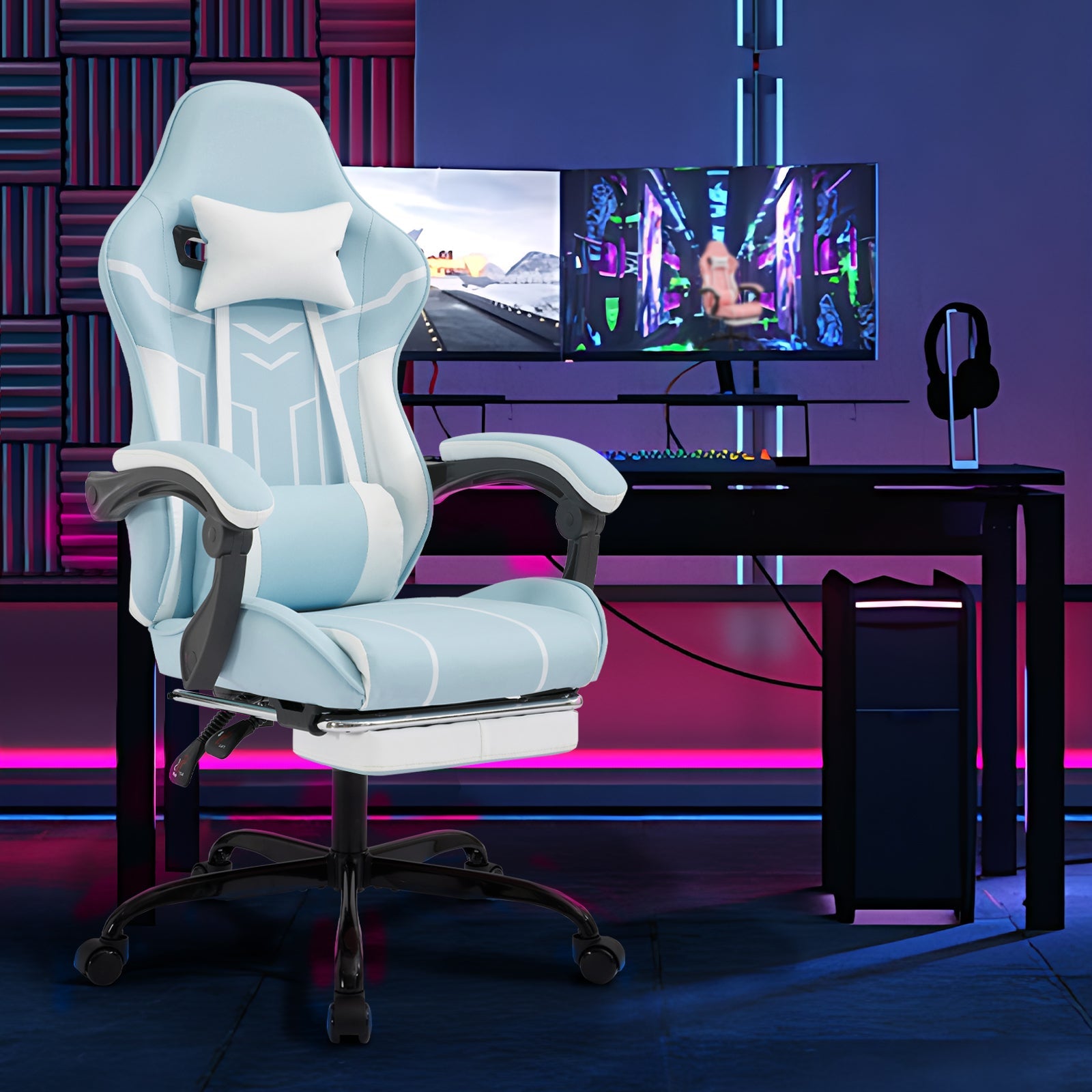 Gaming chair Computer chair Ergonomic chair footrest Office chair lumbarbackrest