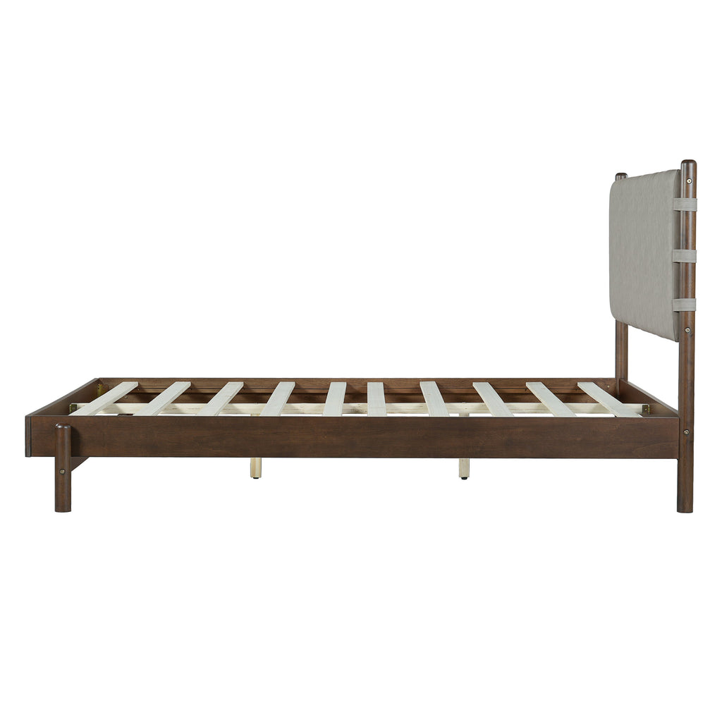 Premium Queen Size Rubber Wood Platform Bed Frame